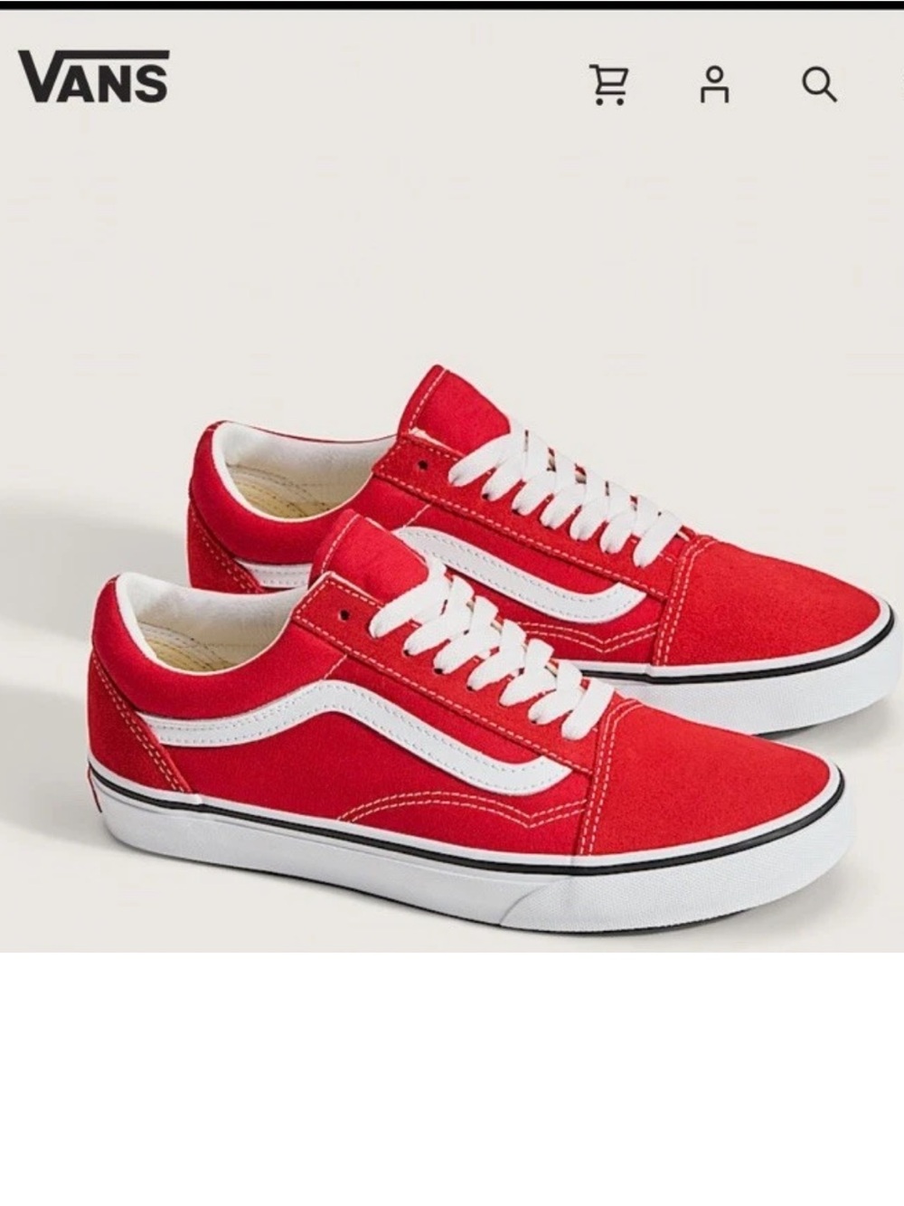 Vans Old Skool Racing Red White Classic Low Top Skate Shoes Suede 7 Mns / 8.5wms